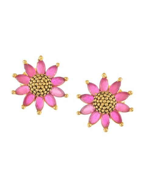 

Tistabene Pink & Gold-Toned Contemporary Studs Earrings