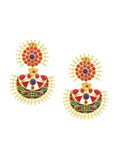 

Tistabene Red & Green Contemporary Drop Earrings