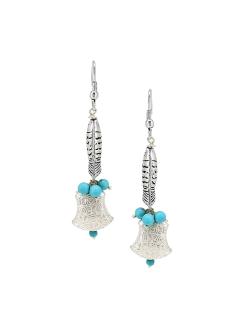 

Tistabene Blue & Silver-Toned Contemporary Drop Earrings