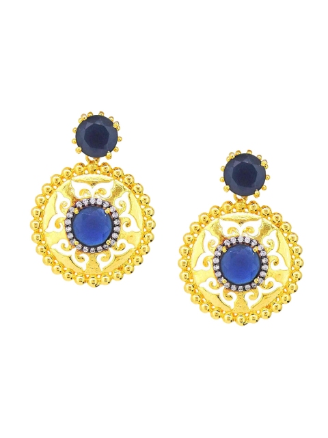 

Tistabene Blue & Gold-Toned Contemporary Studs Earrings