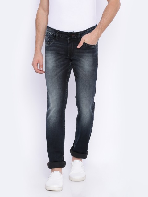 

Basics Men Navy Slim Fit Low-Rise Stretchable Jeans, Navy blue