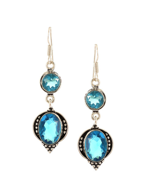 

Tistabene Blue Contemporary Silver-plated Drop Earrings