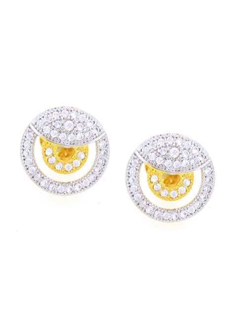 

Tistabene White & Gold-Toned Contemporary Studs Earrings