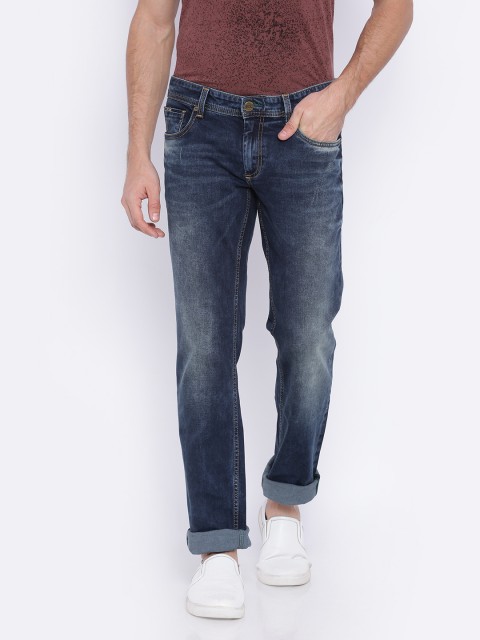 

Basics Men Navy Slim Fit Low-Rise Stretchable Jeans, Navy blue