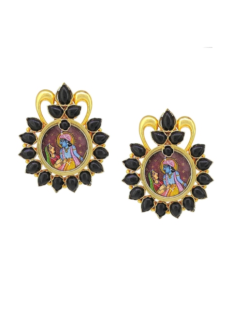 

Tistabene Gold-Plated & Black Contemporary Drop Earrings
