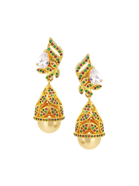 

Tistabene Gold-Toned Contemporary Jhumkas Earrings