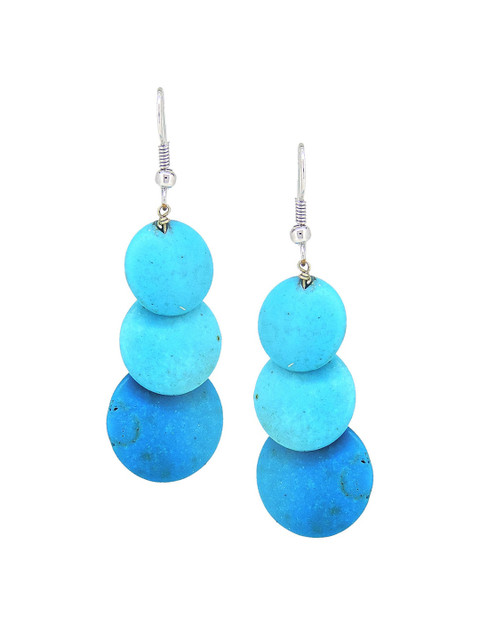 

Tistabene Blue Contemporary Silver-Plated Drop Earrings
