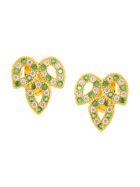

Tistabene Green Contemporary Gold-Plated Studs Earrings