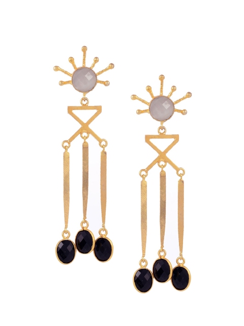 

Tistabene Gold-Plated & Grey Spiked Drop Earrings