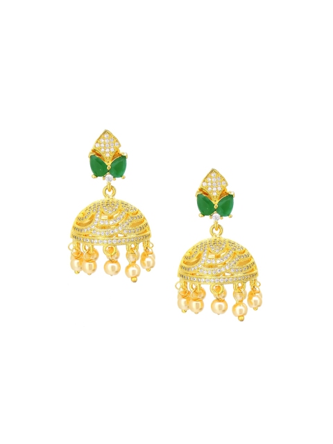 

Tistabene Gold-Plated & White Contemporary Jhumkas