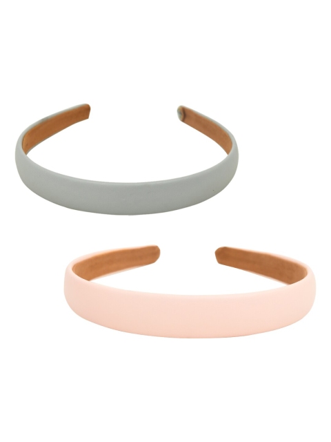 

FUNKRAFTS Girls Grey & Pink Set of 2 Solid Hairband