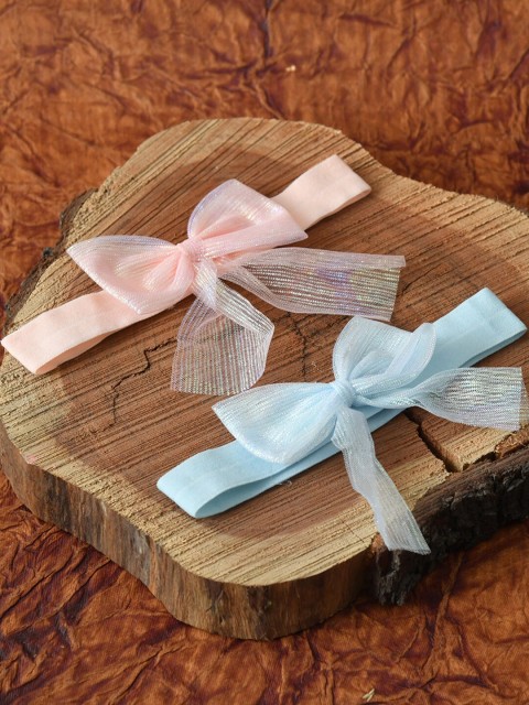 

FUNKRAFTS Girls Blue & Peach-Coloured Set of 2 Embellished Hairband