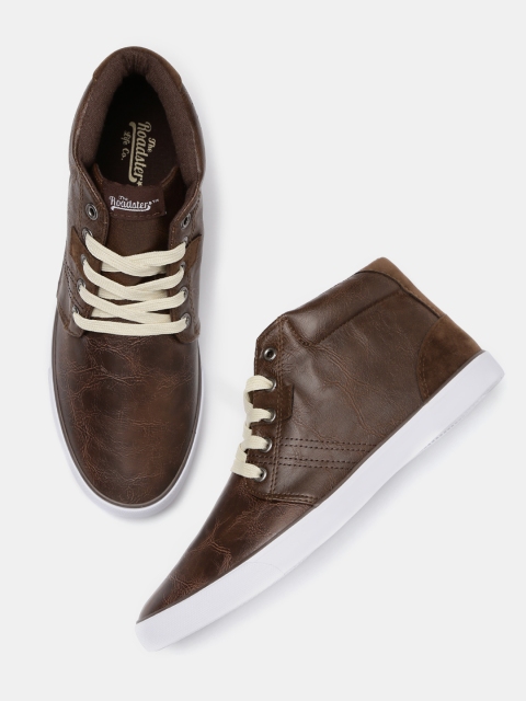 

Roadster Men Brown Mid-Top Sneakers