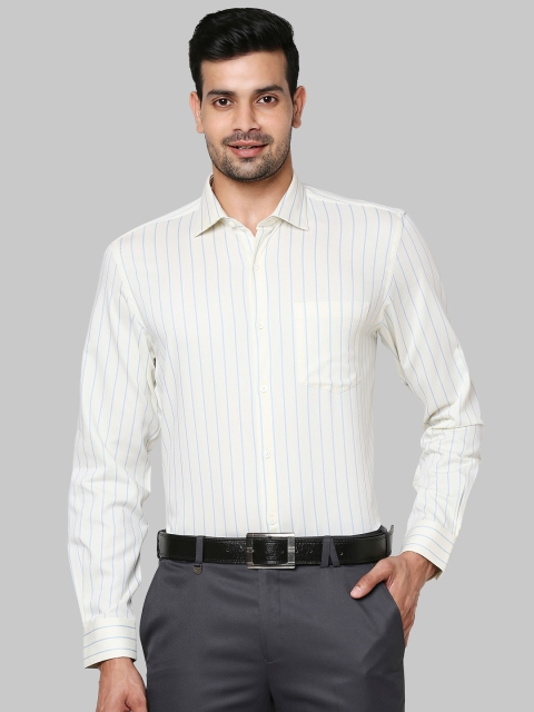 

Park Avenue Men Yellow Striped Formal Shirt