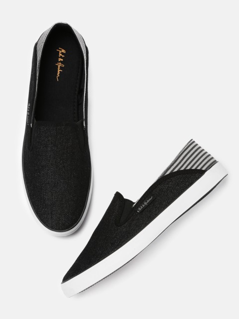 

Mast & Harbour Men Black Slip-On Sneakers