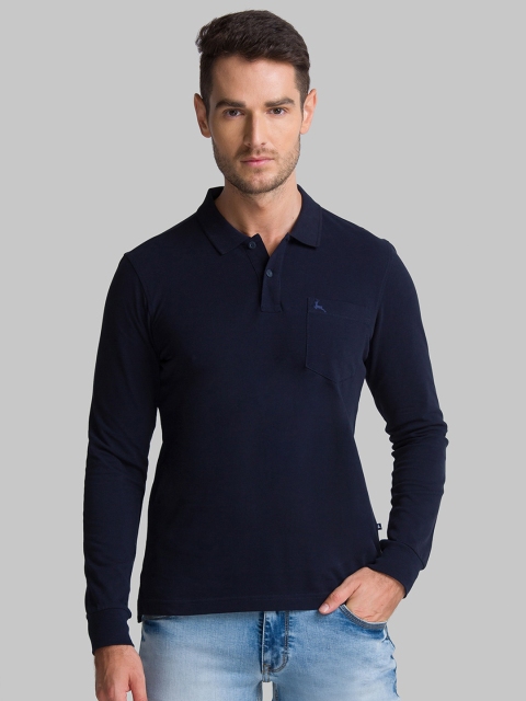 

Parx Men Blue Polo Collar T-shirt