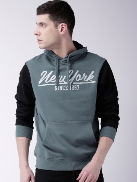 

Moda Rapido Grey Printed Hooded Sweatshirt