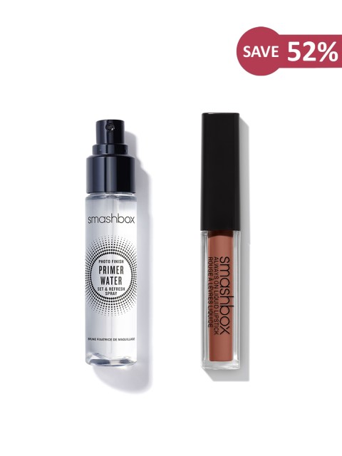 

Smashbox Prime & Pout Set of Always on Matte Liquid Lipstick & Photo Finish Primer Water, Transparent