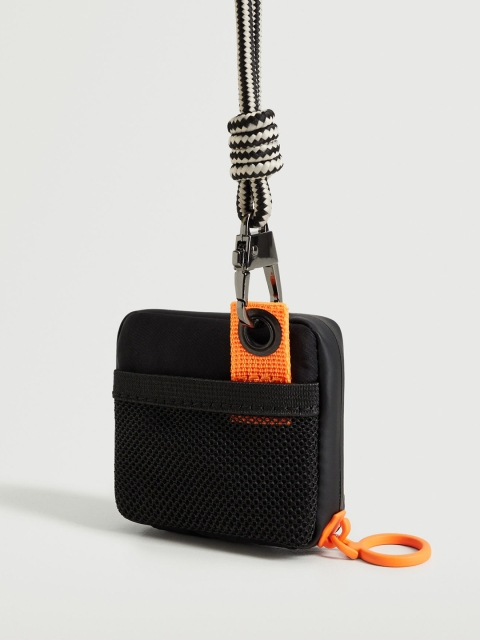 

MANGO Women Black & Orange Solid Airpods Case