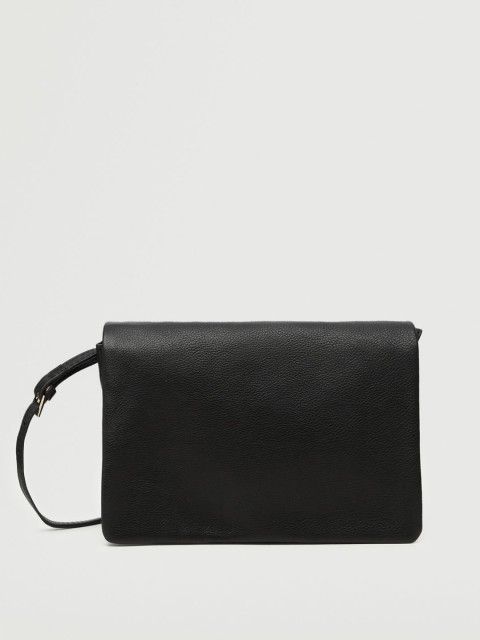 

MANGO Black Solid Structured Sling Bag