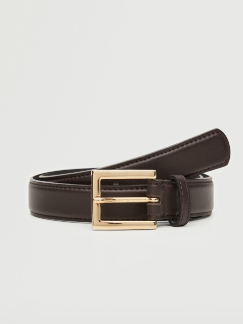 

MANGO Women Coffee Brown Solid Leather Belt