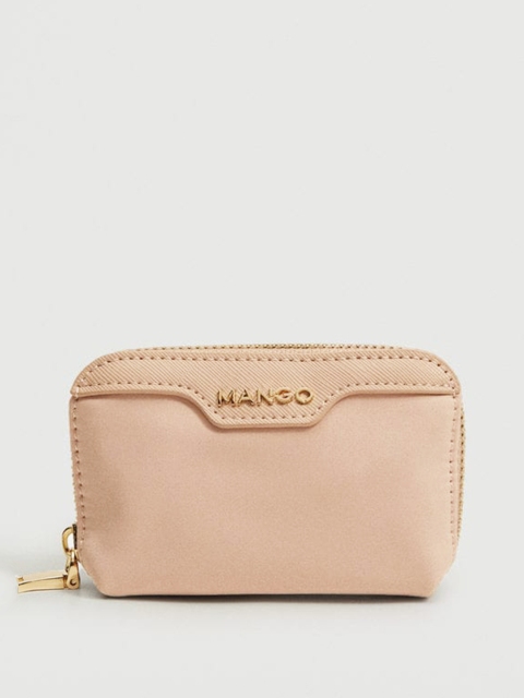 

MANGO Peach-Coloured Solid Coin Purse