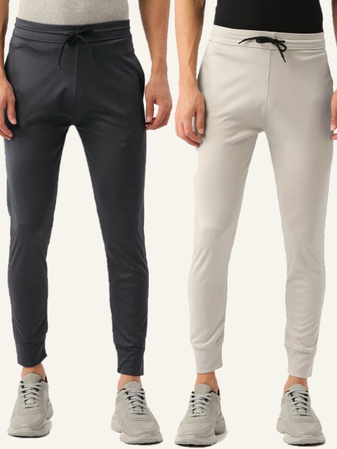 

PARIS HAMILTON Men Pack Of 2 Solid Slim Fit Joggers, Grey