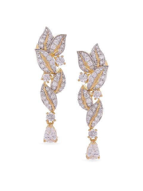 

Tistabene Gold-Plated & White Contemporary Drop Earrings