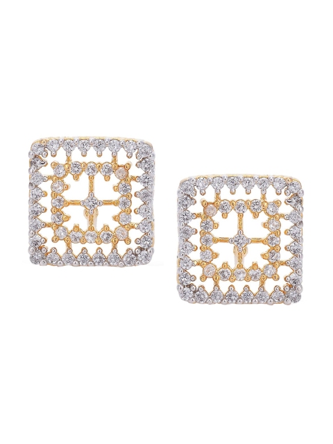 

Tistabene White & Gold-Plated Geometric Studs Earrings
