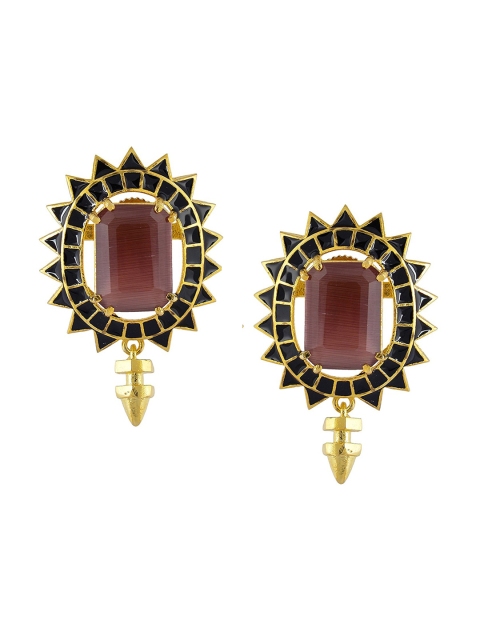 

Tistabene Brown & Rose Gold Oval Studs Earrings