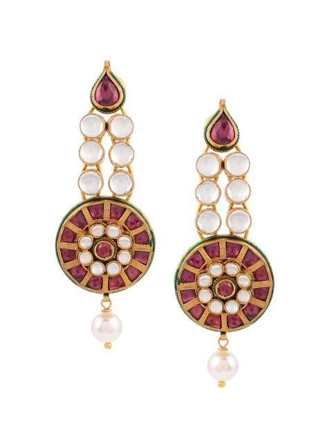 

Tistabene Purple & White Contemporary Drop Earrings