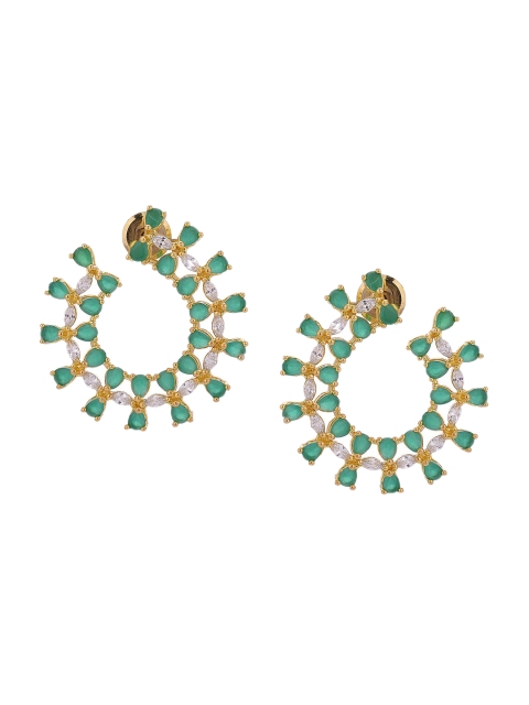 

Tistabene Green Contemporary Half Hoop Earrings