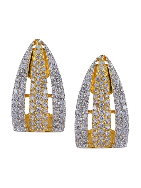 

Tistabene White & Gold-Toned Contemporary Studs Earrings