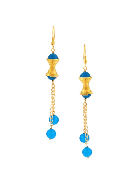 

Tistabene Gold-Plated & Blue Contemporary Drop Earrings