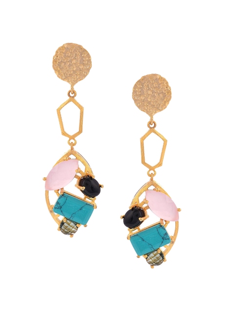 

Tistabene Multicoloured Contemporary Gold-Plated Drop Earrings, Multi