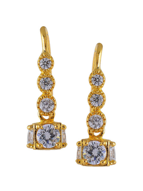 

Tistabene White & Gold-Plated Contemporary Drop Earrings