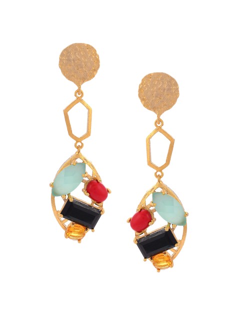 

Tistabene Multicoloured Contemporary Gold-Plated Drop Earrings, Multi