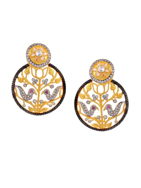 

Tistabene White & Gold-Plated Contemporary Studs Earrings