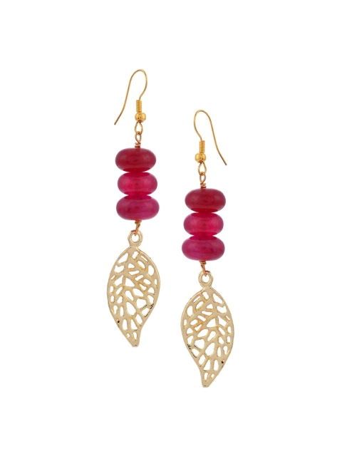 

Tistabene Gold-Plated & Red Contemporary Drop Earrings
