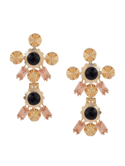 

Tistabene Gold-Plated & Black Contemporary Drop Earrings