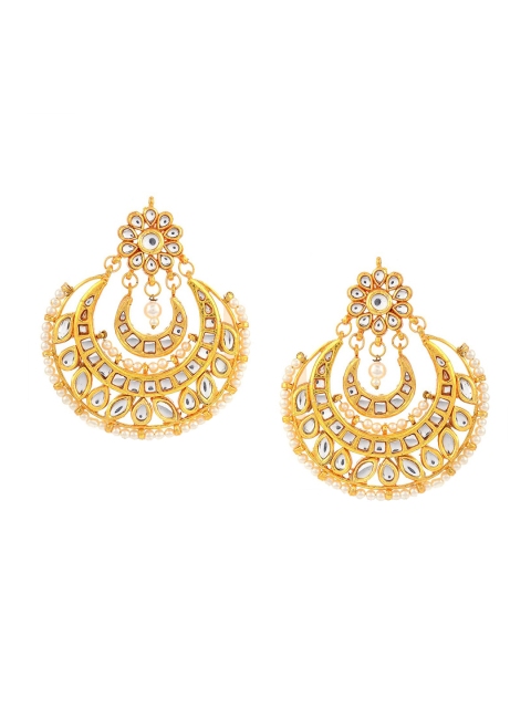 

Tistabene Gold-Toned & White Classic Chandbalis Earrings