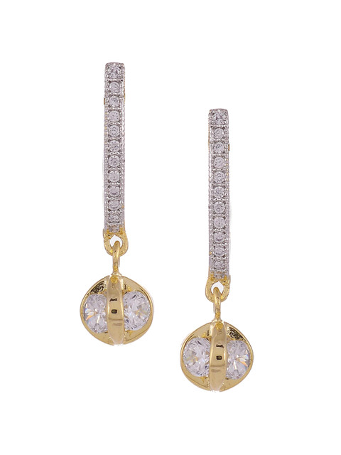 

Tistabene Gold-Plated & White Contemporary Drop Earrings