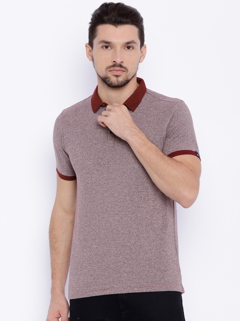 

Basics Men Maroon Muscle Fit Polo T-shirt