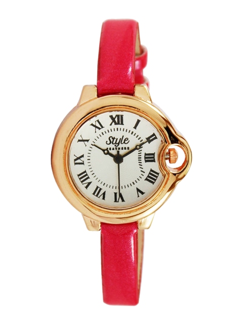 

Style FEATHERS Women White Printed Dial & Leather Straps Analogue Watch SF25AD009143