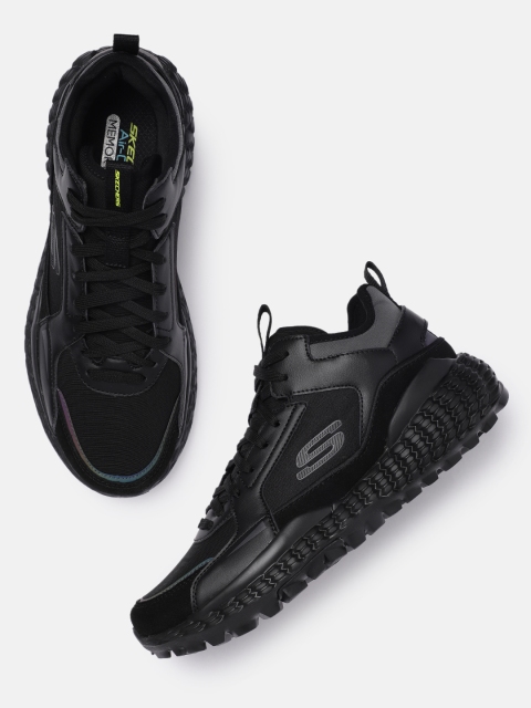

Skechers Men Black Solid Regular Air-Cooled Memory Foam Monster Vertex Sneakers