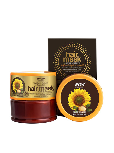 

WOW SKIN SCIENCE Hair Mask for Dry & Damaged Hair with Sunflower Biolipids - 100 ml, Brown
