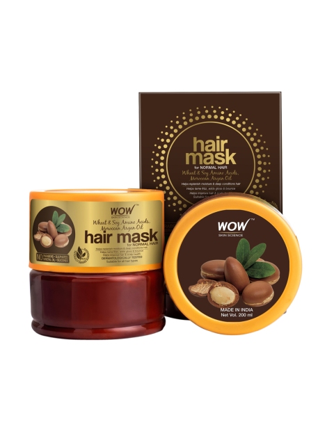 

WOW SKIN SCIENCE Hair Mask for Normal Hair with Moroccan Argan Oil - 200 ml, Brown