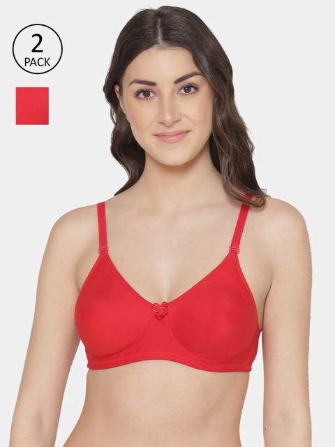 

Tweens Red Set of 2 Solid Non- Padded T-Shirt Bra