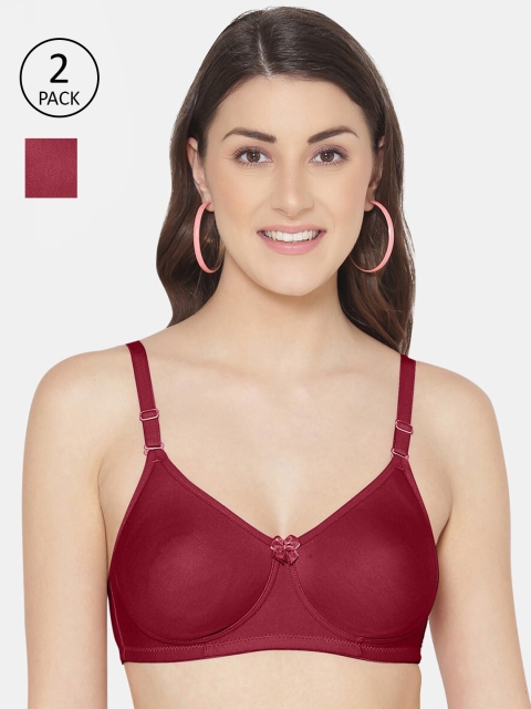 

Tweens Red Set of 2 Solid Non-Padded T-Shirt Bra