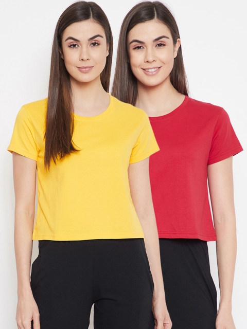 

Clovia Women Pack of 2 Assorted Lounge T Shirts